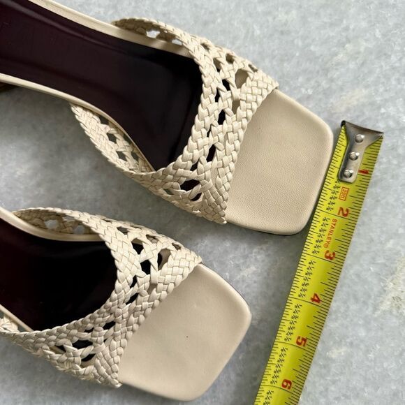 STAUD Women's Simone Crochet Heels, Cream, Off White, 7.5 - Picture 7 of 8